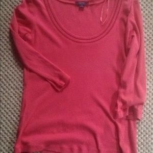 Nautica coral 3/4 sleeve t-shirt